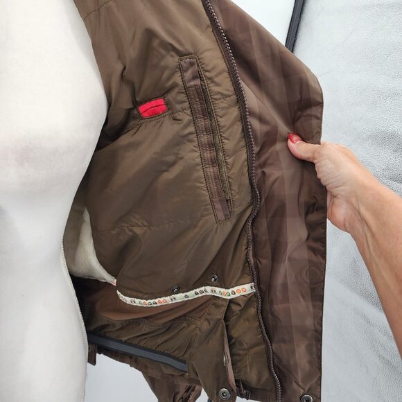 BURTON Dutchess Insulated Brown Tone On Tone Plaid Snowboard Jacket M - Picture 12 of 16